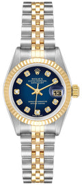 Rolex Lady-Datejust 26 Blue Diamond Dial Two-Tone Women's Watch 79173