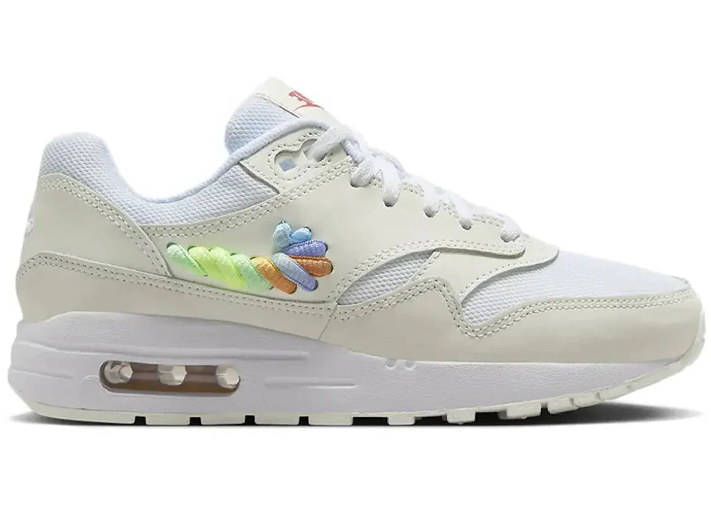 Nike Air Max 1 SE White Rainbow Lace Swoosh (GS)