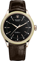 Rolex Cellini Time 18k Rose Gold Diamonds Men's Watch 50605RBR-0013